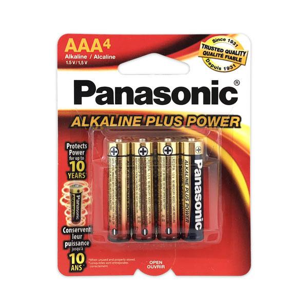 Panasonic Alkaline Plus AAA Batteries 4pk
