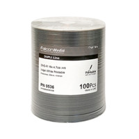 Falcon Media Corporate Grade DVD-R 16X White Inkjet Hub Printable 100 Pack | PN 0536