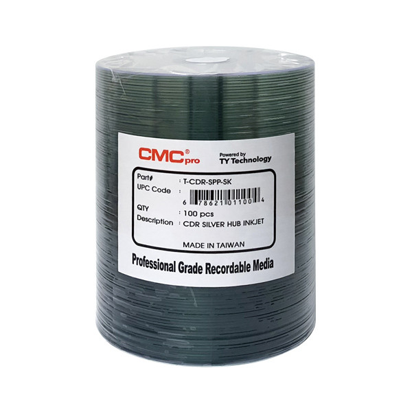 CMC PRO CD-R 48X Silver Inkjet Hub Printable - 100PK *Levy Included*