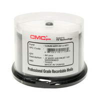 CMC PRO Watershield DVD-R 16X 4.7GB Glossy White Inkjet Hub Printable - 50PK | TDMR-WPP-SB16-WS1