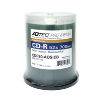 ADTEC CD-R 52X Professional Grade - Silver Lacquer / Metalized Hub - 100PK 