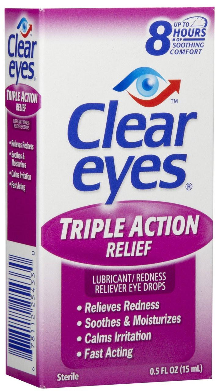 Clear Eyes Triple Action Relief Eye Drops 0.50 oz (Pack of 4), 4 pack -  Fry's Food Stores