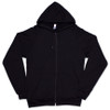 Black zipper front American Apparel Hoodie with purple 9th Wave Gallery Logo - Front View