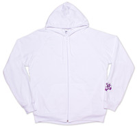 9th Wave Hoodie White with Purple Logo