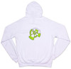 White zipper front American Apparel Hoodie with Green 9th Wave Gallery Logo.