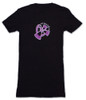 Black American Apparel Women's Tee Shirt with purple 9th Wave Gallery Logo.