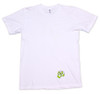 White American Apparel Men's Tee Shirt with green 9th Wave Gallery Logo.