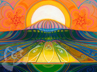 Inspired by the psychedelic art the 1970's, this piece represents the out-of-body-like experience felt when trying to calm your mind in anticipation of a set wave detonating in front of you. Trying to keep your cool to conserve breath is a hard thing to do, going into a state of meditation helps, panic does not.
