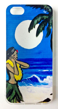 This "Moonlight Prayer" iPhone 5 case by Drew Toonz is part of our brand new 9th Wave Gallery Limited Edition iPhone 5 cell case series we just released in collaboration with Simma Creative - Island Brand. Features a unique new texture that gives the feeling of canvas just like the original artwork. The durable clear base protects your phone if dropped by utilizing a special shock resistant flexible soft case. The artwork is also protected with a long lasting UV coating that prevents fading from prolonged exposure to the sun.