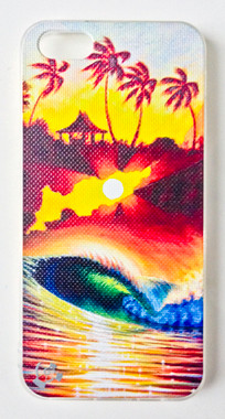 This "Burst of Power" iPhone 5 case by Patrick Parker is part of our brand new 9th Wave Gallery Limited Edition iPhone 5 cell case series we just released in collaboration with Simma Creative - Island Brand. Features a unique new texture that gives the feeling of canvas just like the original artwork. The durable clear base protects your phone if dropped by utilizing a special shock resistant flexible soft case. The artwork is also protected with a long lasting UV coating that prevents fading from prolonged exposure to the sun.