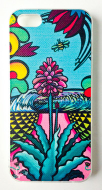 This "Bee Serenade" iPhone 5 case by Shannon O'Connell is part of our brand new 9th Wave Gallery Limited Edition iPhone 5 cell case series we just released in collaboration with Simma Creative - Island Brand. Features a unique new texture that gives the feeling of canvas just like the original artwork. The durable clear base protects your phone if dropped by utilizing a special shock resistant flexible soft case. The artwork is also protected with a long lasting UV coating that prevents fading from prolonged exposure to the sun.