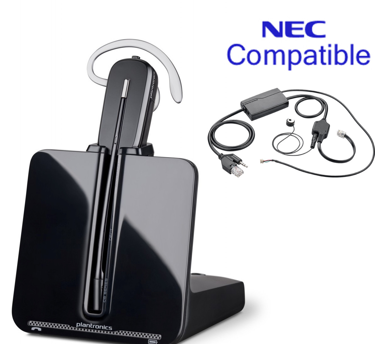NEC Compatible Plantronics Cordless Headset Bundle -CS540 EHS with