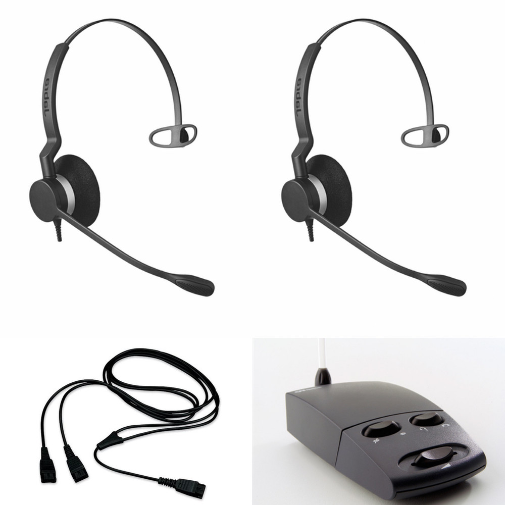 Jabra BIZ 2320 Headset Training Bundle Headsets, GN8210 Digital Headser Adapter, YTraining