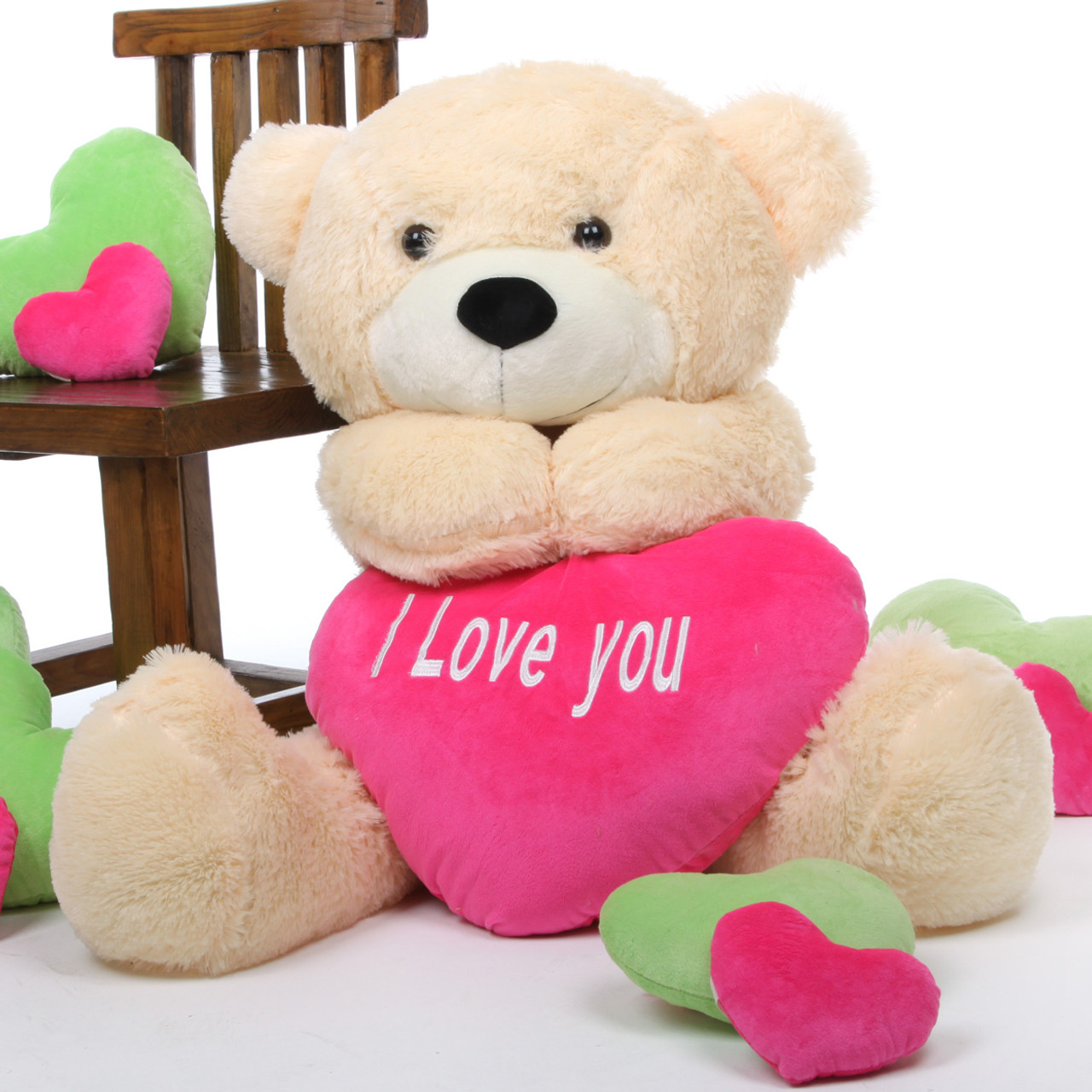 Cozy Love Cuddles 38 Cream Teddy Bear W I Love You Heart Giant
