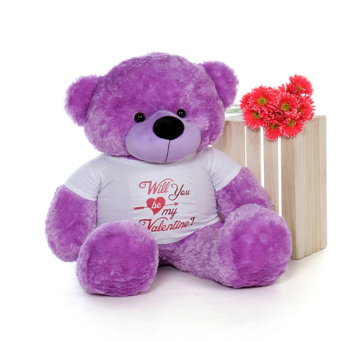 will you be my teddy 4ft size purple cuddles wearing a will you will you be my teddy 4ft size purple cuddles wearing a will you