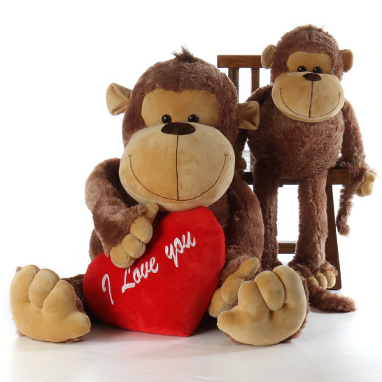 monkey valentine plush