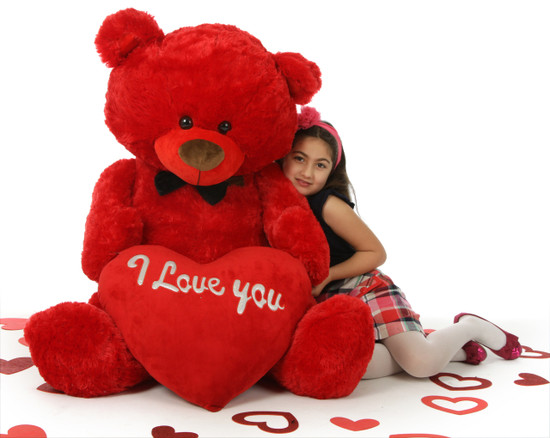 Huge 52in Red Valentine’s Day Teddy Bear with plush I Love ...