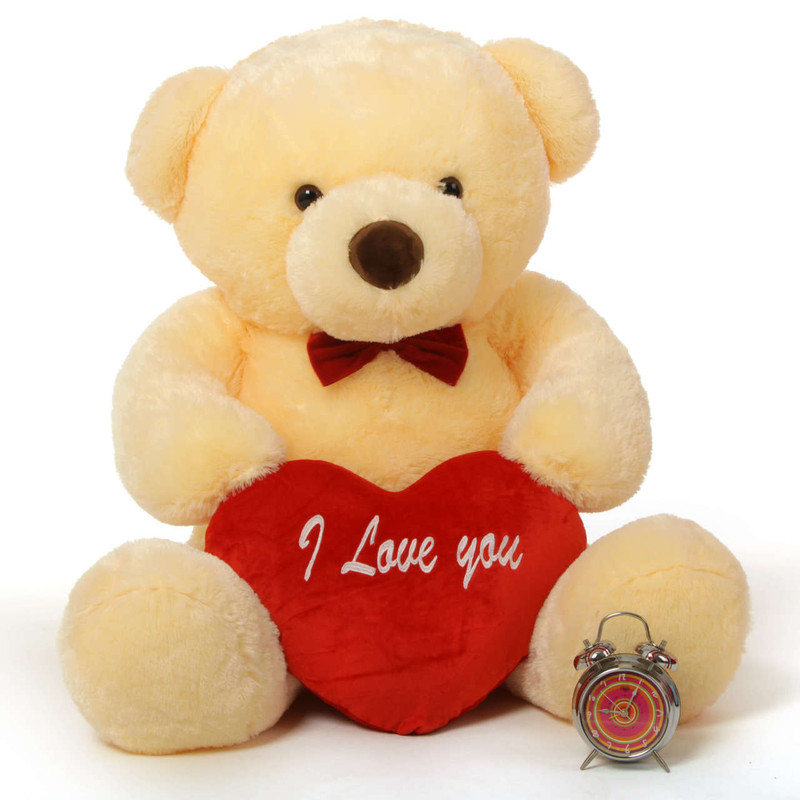 48in Giant Valentine’s Day Teddy Bears have red I love you heart and ...