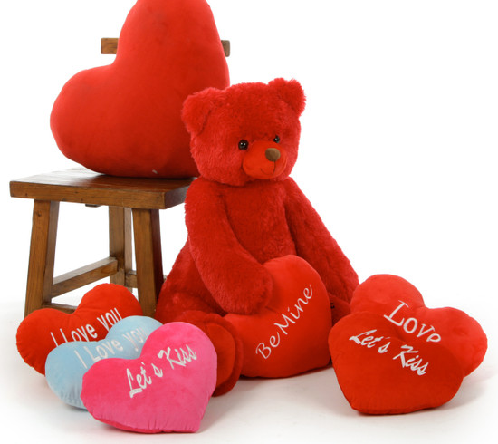 Huge Red Valentine’s Day Teddy Bears, 32in, with plush ...