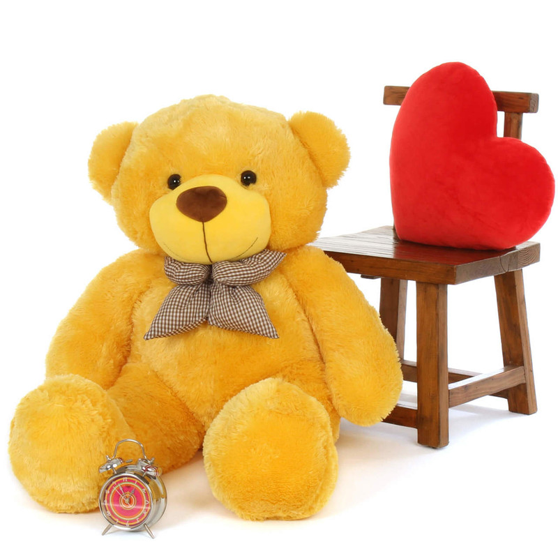 4ft Life Size Teddy Bear Beautiful Sunny Yellow Fur Daisy Cuddles