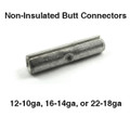 Non-Insulated Butt Connectors - 22-18ga, 16-14ga, or 12-10ga