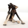 Seated Scratching Dog by Virginia Dowe Edwards