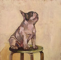 PRINT French Bulldog on Green Stool by Jenni Cator