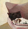 PRINT Jack Russell on Purple Chair by Jenni Cator