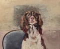 PRINT Spaniel on Office Chair by Jenni Cator