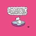   Pace Myself This Week (Pink) 'Off the Leash' print by Rupert Fawcett  (available in three sizes prices  £42 to £97)