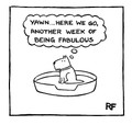               Yawn...another week of being fabulous.  Personalised 'Off the Leash' print by Rupert Fawcett