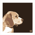 Print of a Beagle on Brown by Emily Burrowes