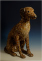 Brown Mosaic Dog Sculpture by Sue Edkins