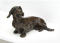 Cyril Wirehaired Dachshund Sculpture by Rosemary Cook