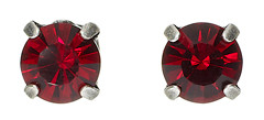 Pilgrim Silver Plated Crystal Stud Earring Red