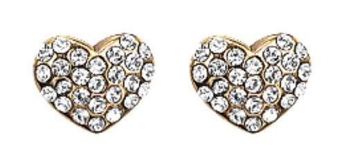 Pilgrim Crystal Heart Stud Earrings Rose Gold Plated