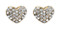 Pilgrim Crystal Heart Stud Earrings Rose Gold Plated