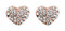 Pilgrim Crystal Heart Stud Earrings Rose Gold Plated
