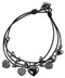 Pilgrim Classic Leather Heart Chamed Bracelet Hematite