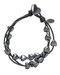 Pilgrim Hearts Charm Bracelet Hematite Plated Leather Cord