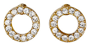 Pilgrim Hoop Stud Earrings Gold Plated Crystal