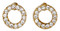 Pilgrim Hoop Stud Earrings Gold Plated Crystal