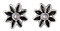 Pilgrim Classic Flower Earrings Black Silver Plated