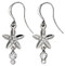 Pilgrim Soft Glimpse Crystal Flower Drop Earrings Silver Plated