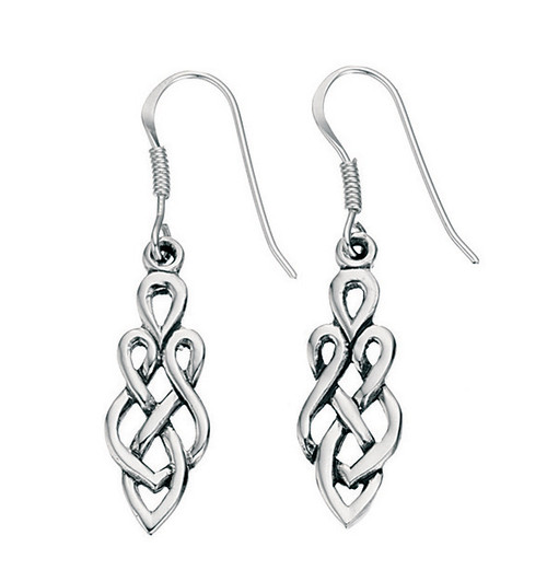 Celtic Drop Earring 925 Sterling Silver