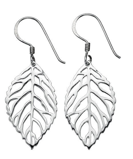 Cut Out Leaf Earring 925 Sterling Silver