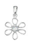 Flower Pendant With Cubic Zirconia Centre 925 Sterling Silver