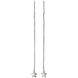 Pilgrim Star Pull Through Earrings Silver Plated 60131-6083