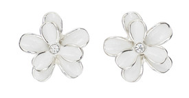 Pilgrim Earring Silver Plated, White