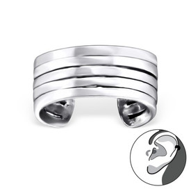 925 Sterling Silver Patterned Ear Cuff 10mm Diameter+ Gift Bag